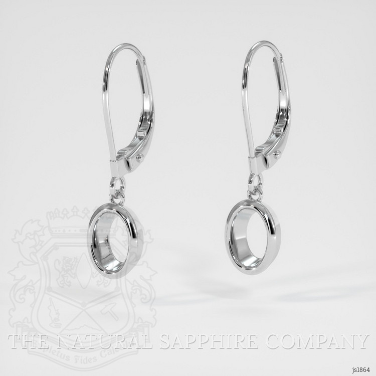 14K White Gold Bezel Earring Setting