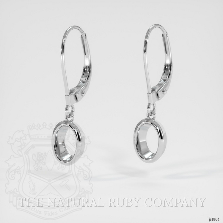 14K White Gold Bezel Earring Setting