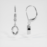 14K White Gold Bezel Earring Setting Image