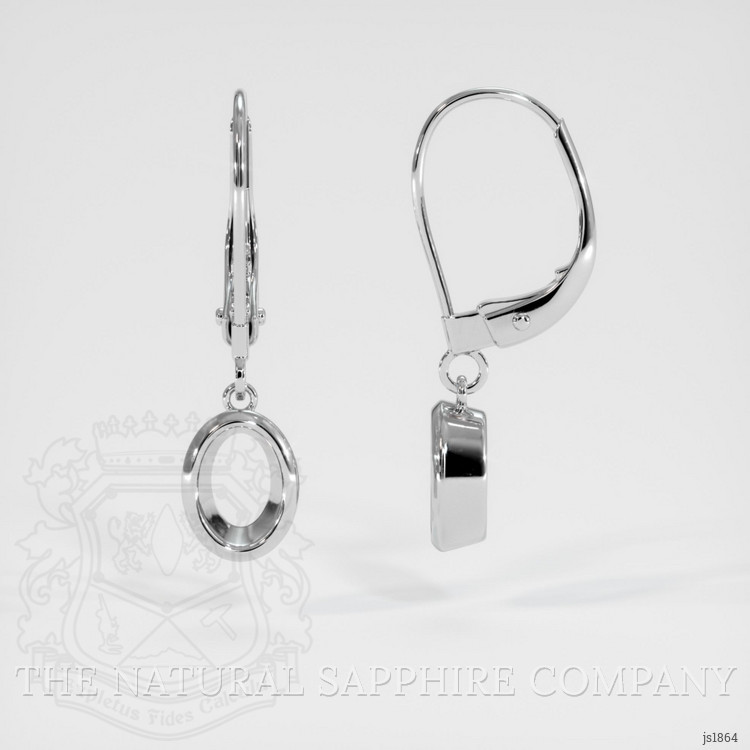 14K White Gold Bezel Earring Setting