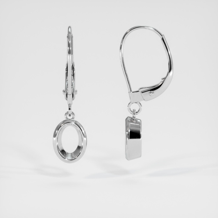 14K White Gold Bezel Earring Setting