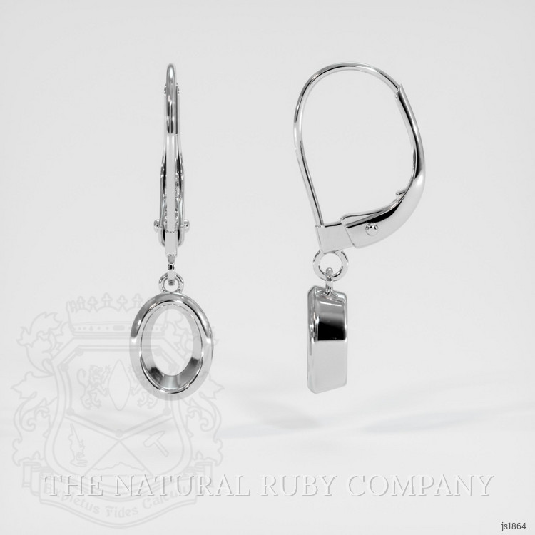 14K White Gold Bezel Earring Setting