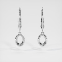 14K White Gold Bezel Earring Setting Image