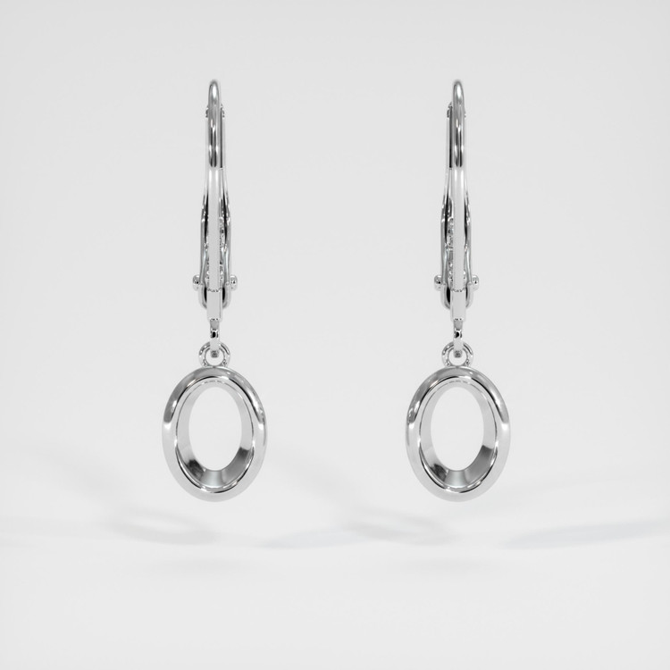 14K White Gold Bezel Earring Setting