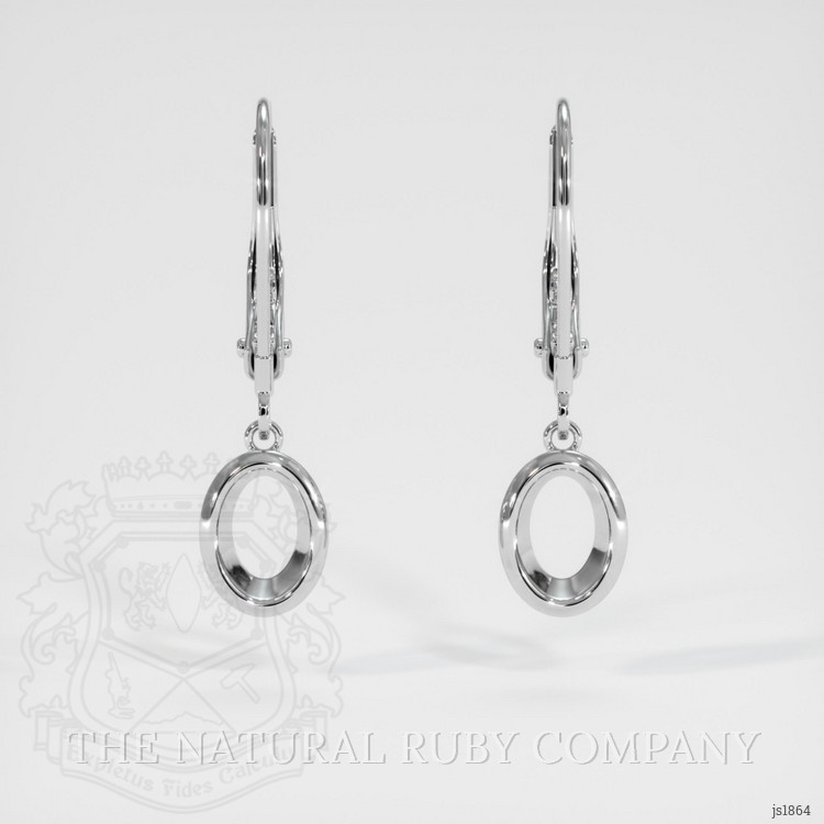 14K White Gold Bezel Earring Setting