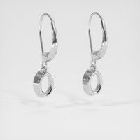 14K White Gold Bezel Earring Setting Image