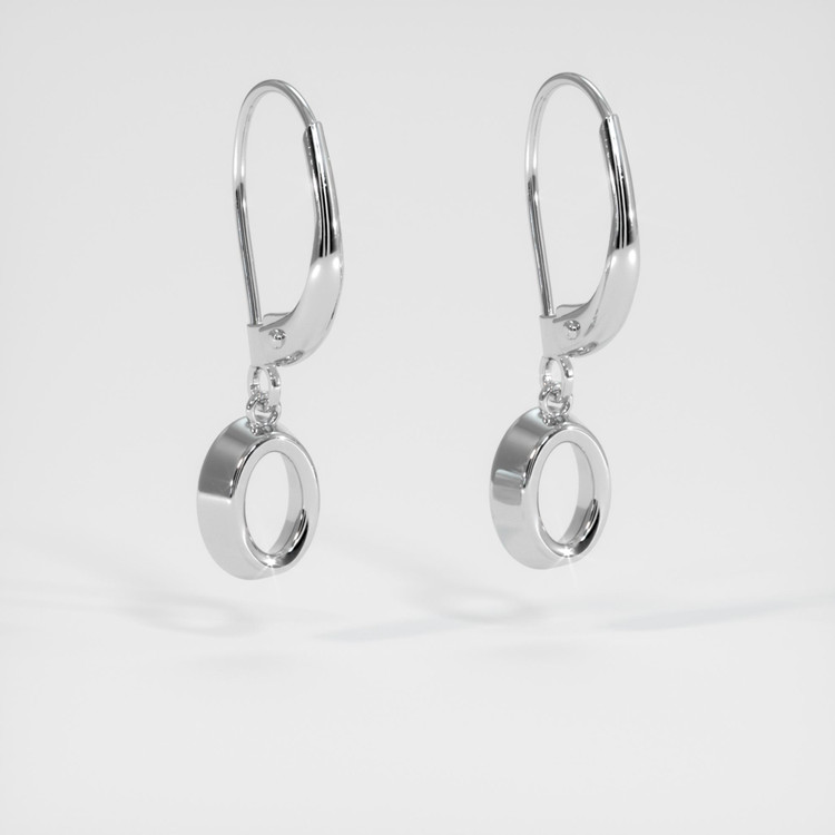 14K White Gold Bezel Earring Setting