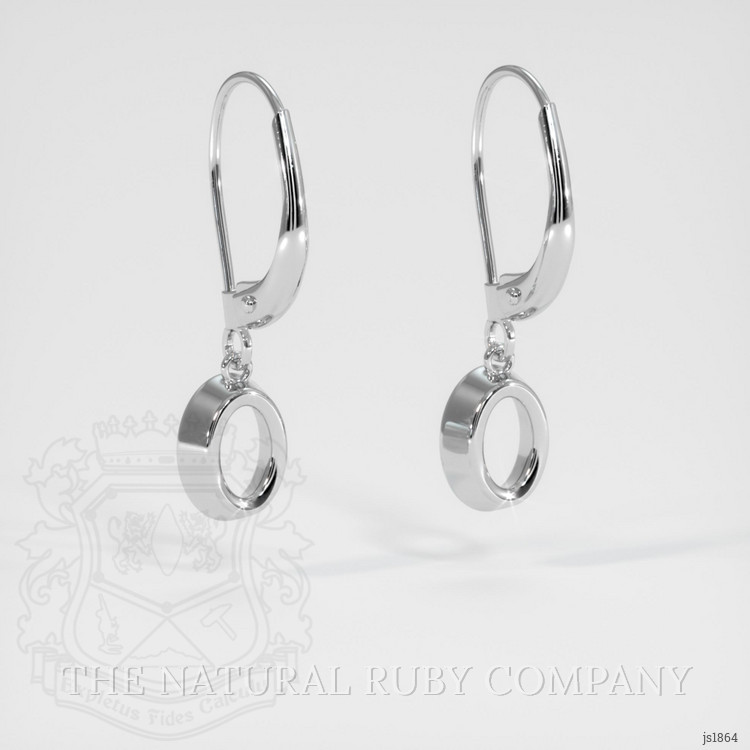 14K White Gold Bezel Earring Setting