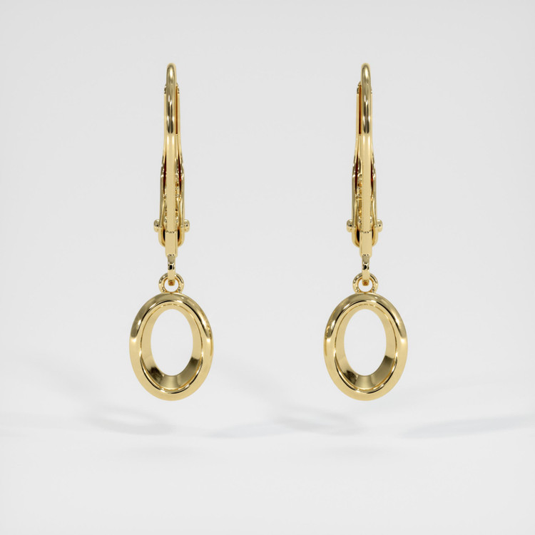 14K Yellow Gold Bezel Earring Setting