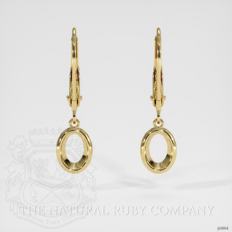 14K Yellow Gold Bezel Earring Setting