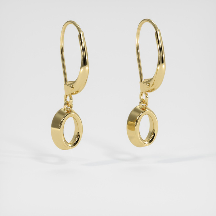 14K Yellow Gold Bezel Earring Setting