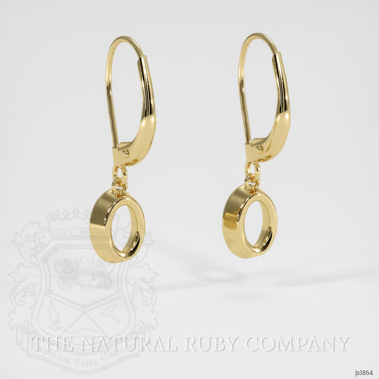 14K Yellow Gold Bezel Earring Setting