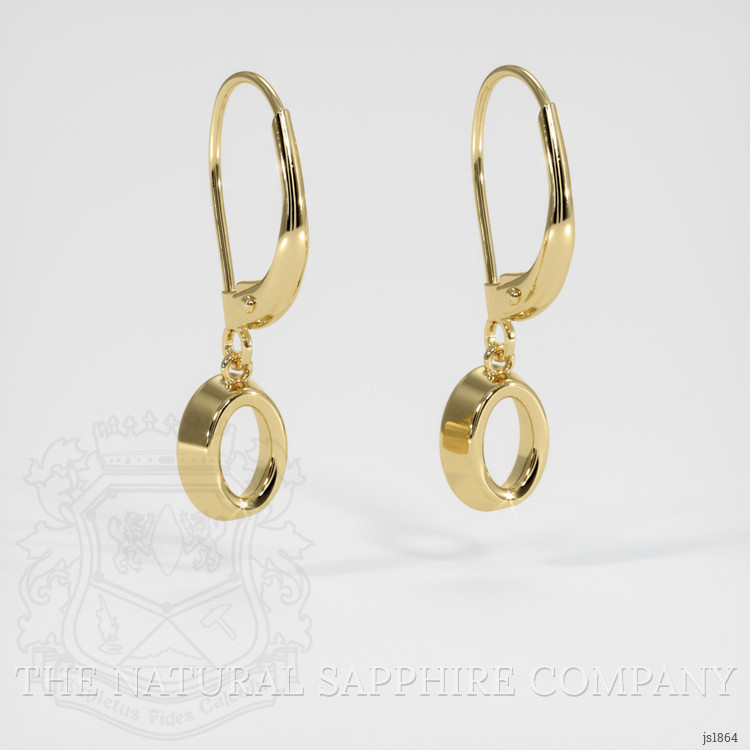 14K Yellow Gold Bezel Earring Setting