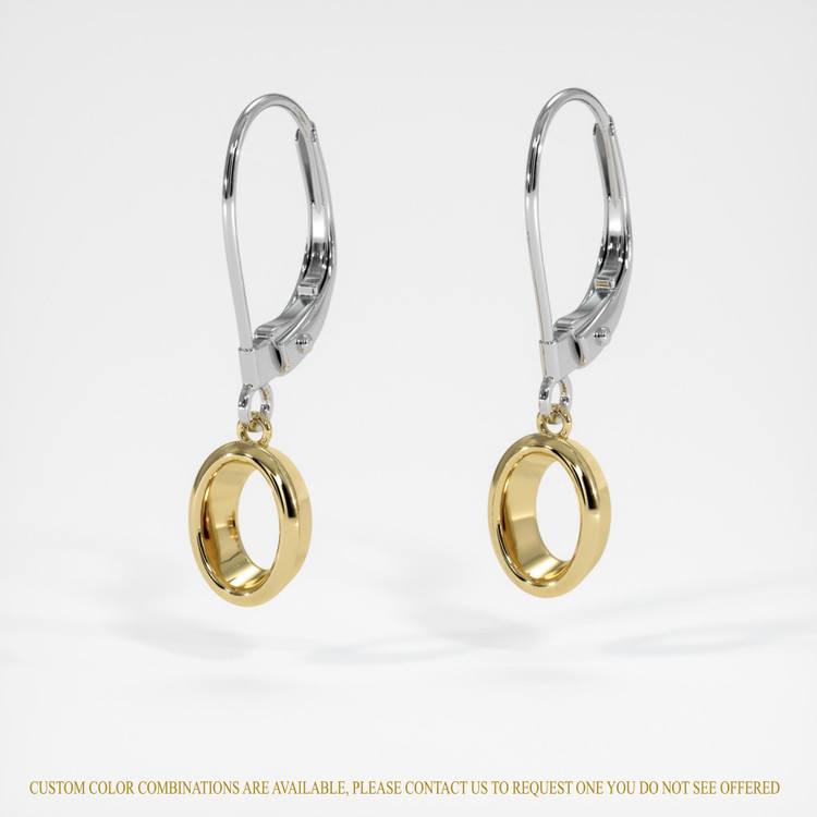 14K Yellow & White Bezel Earring Setting