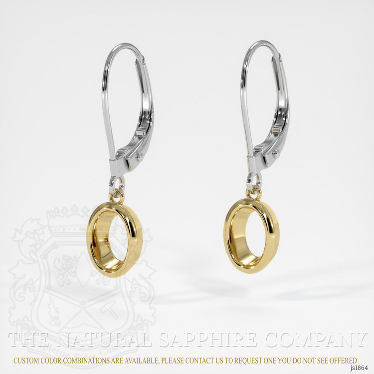 14K Yellow & White Bezel Earring Setting