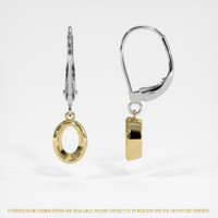 14K Yellow & White Bezel Earring Setting Image