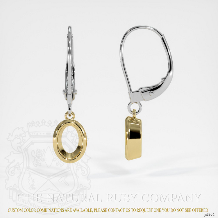 14K Yellow & White Bezel Earring Setting
