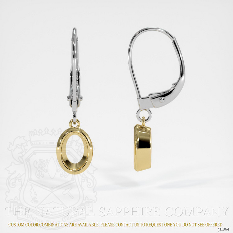 14K Yellow & White Bezel Earring Setting