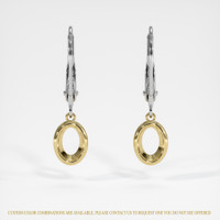 14K Yellow & White Bezel Earring Setting Image