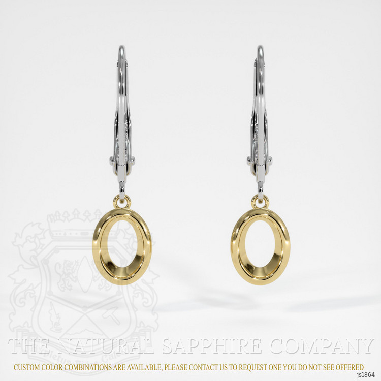 14K Yellow & White Bezel Earring Setting