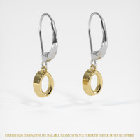 14K Yellow & White Bezel Earring Setting Image