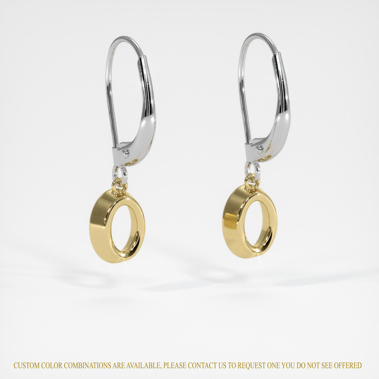 14K Yellow & White Bezel Earring Setting