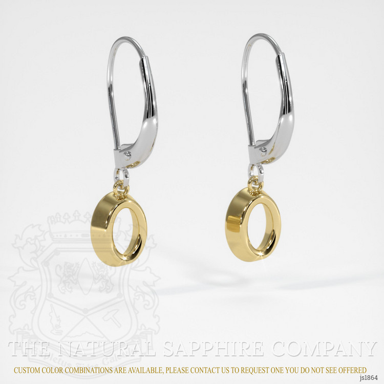 14K Yellow & White Bezel Earring Setting