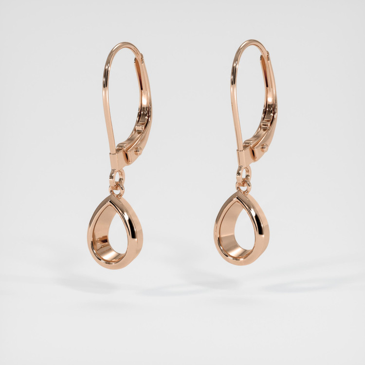 14K Rose Gold Bezel Earring Setting