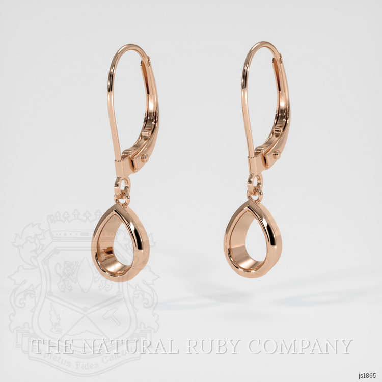 14K Rose Gold Bezel Earring Setting