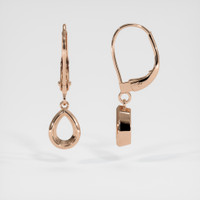 14K Rose Gold Bezel Earring Setting Image