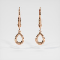 14K Rose Gold Bezel Earring Setting Image