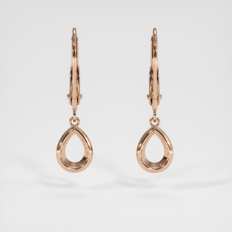 14K Rose Gold Bezel Earring Setting