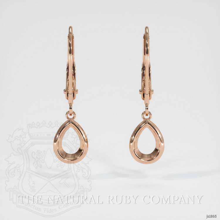 14K Rose Gold Bezel Earring Setting