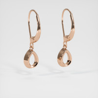 14K Rose Gold Bezel Earring Setting Image