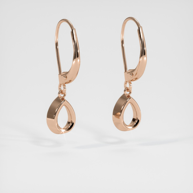 14K Rose Gold Bezel Earring Setting