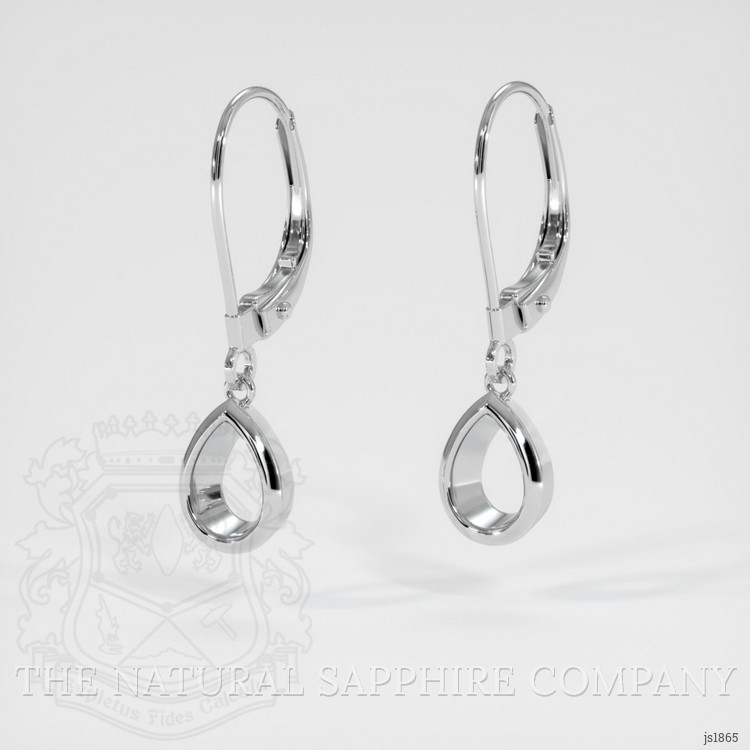 14K White Gold Bezel Earring Setting