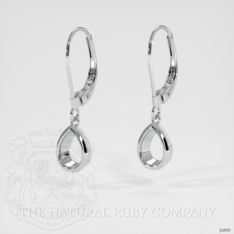 14K White Gold Bezel Earring Setting