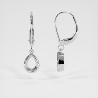 14K White Gold Bezel Earring Setting Image