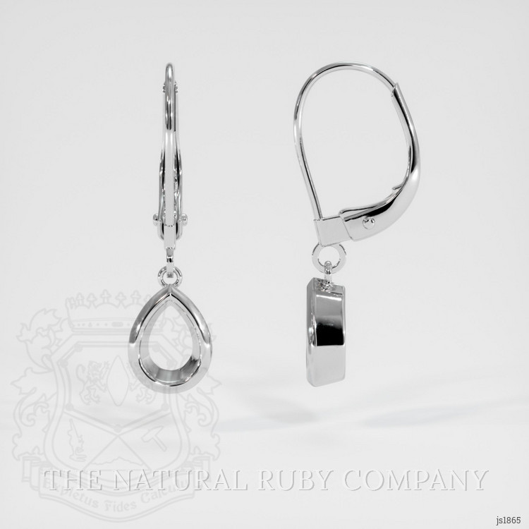 14K White Gold Bezel Earring Setting