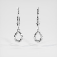14K White Gold Bezel Earring Setting Image
