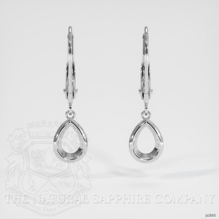 14K White Gold Bezel Earring Setting