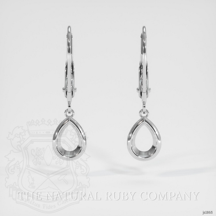 14K White Gold Bezel Earring Setting