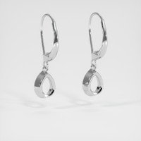 14K White Gold Bezel Earring Setting Image