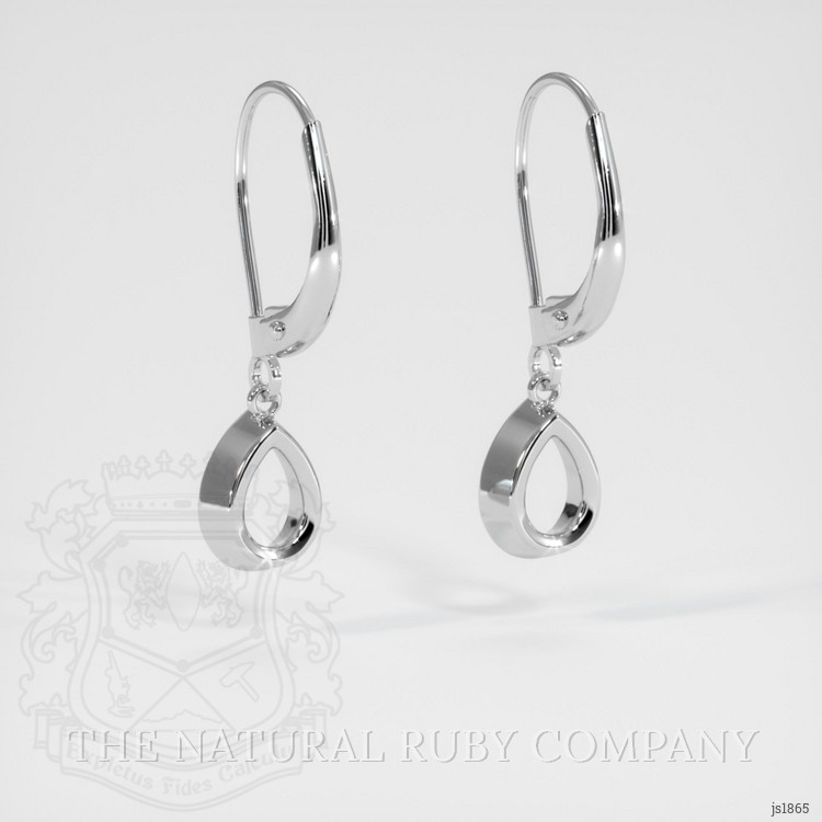 14K White Gold Bezel Earring Setting