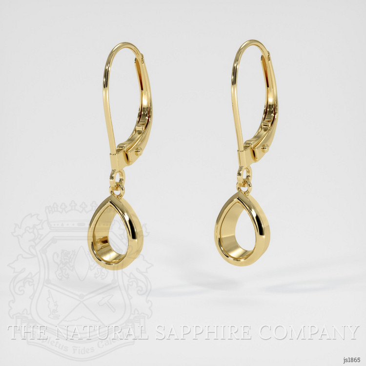 14K Yellow Gold Bezel Earring Setting