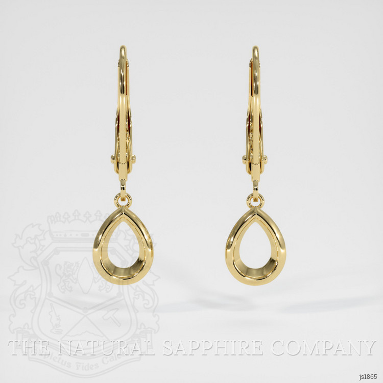 14K Yellow Gold Bezel Earring Setting