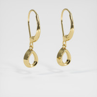 14K Yellow Gold Bezel Earring Setting Image