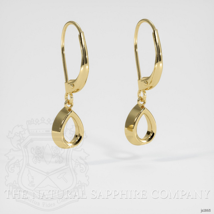 14K Yellow Gold Bezel Earring Setting