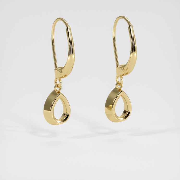 14K Yellow Gold Bezel Earring Setting