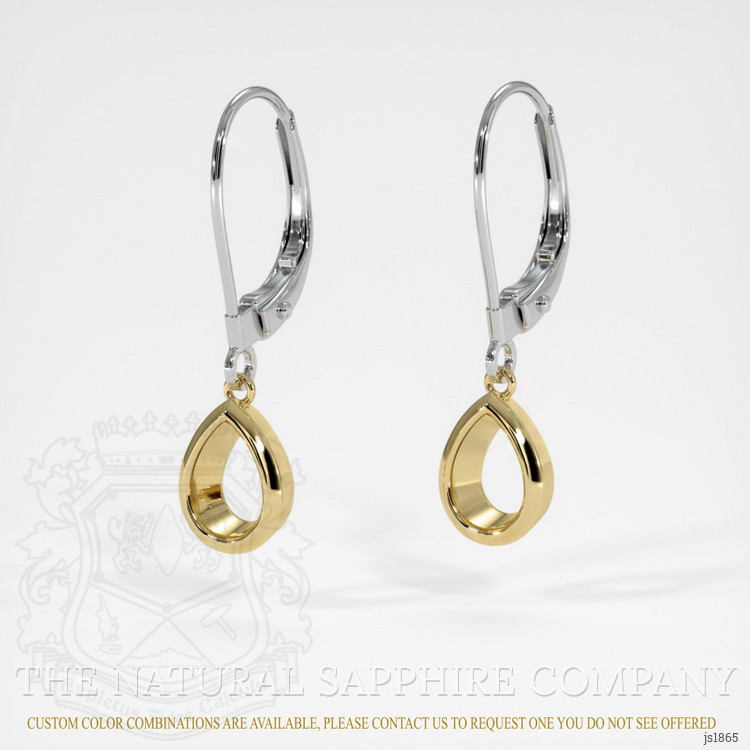 14K Yellow & White Bezel Earring Setting